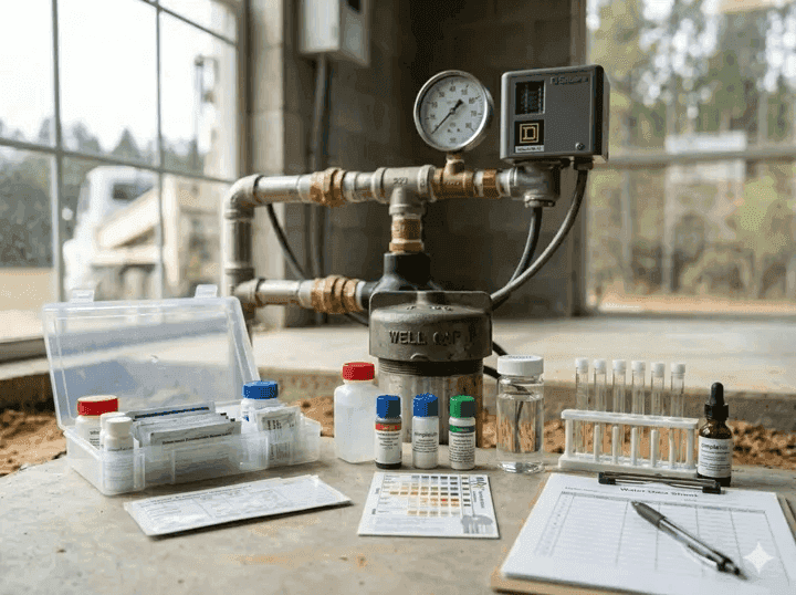 Well water quality testing for bacteria, iron, and contaminants