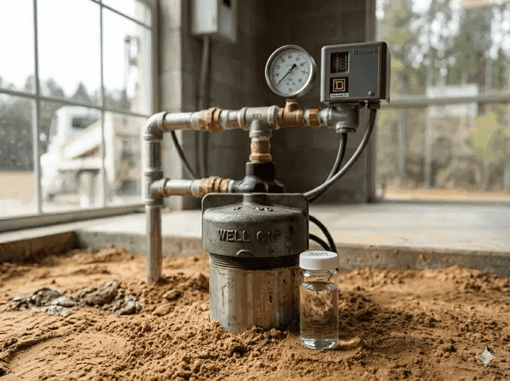 Well casing inspection checking pump condition and water level